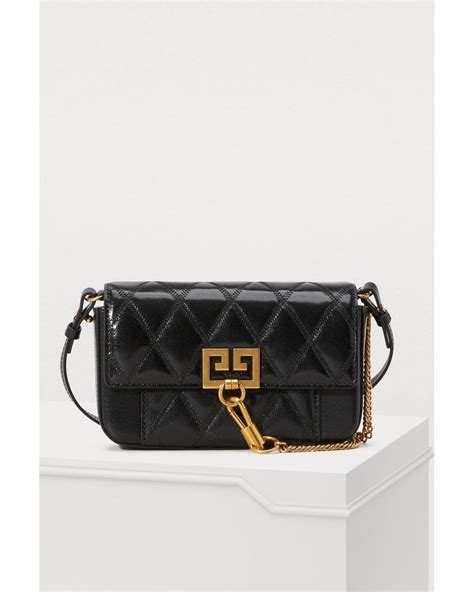 givenchy mini pocket bag diamond quilted leather black|Small 4G Soft bag in quilted leather with chain .